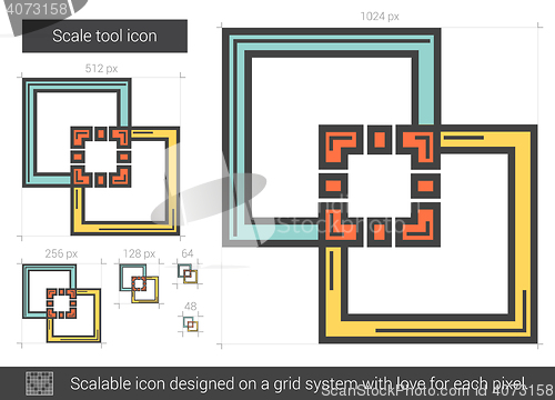 Image of Scale tool line icon.