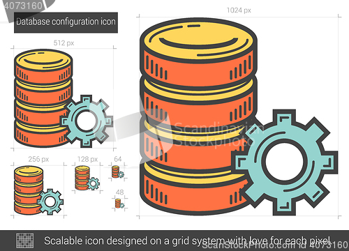 Image of Database configuration line icon.