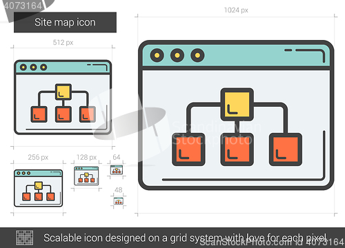 Image of Site map line icon.