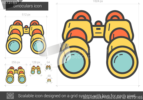 Image of Binoculars line icon.