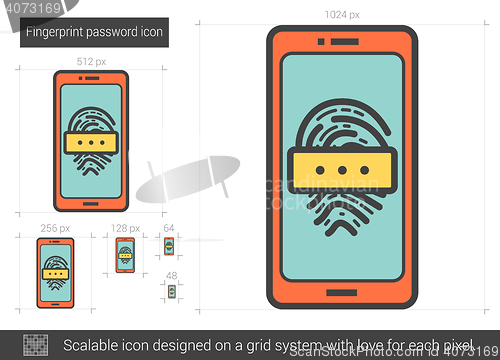 Image of Fingerprint password line icon.