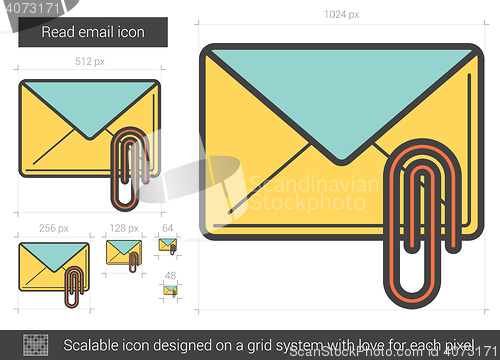 Image of Read email line icon.