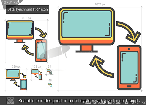 Image of Data synchronization line icon.
