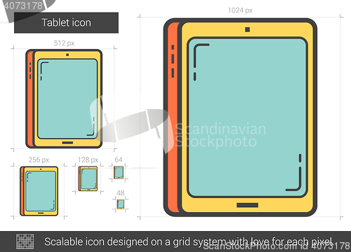 Image of Tablet line icon.