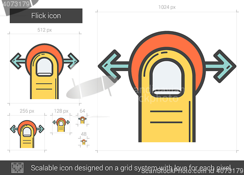 Image of Flick line icon.
