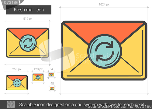 Image of Fresh mail line icon.