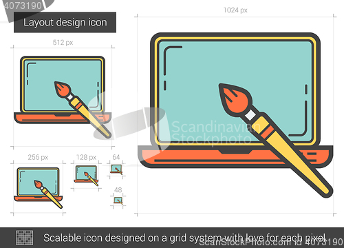 Image of Layout design line icon.