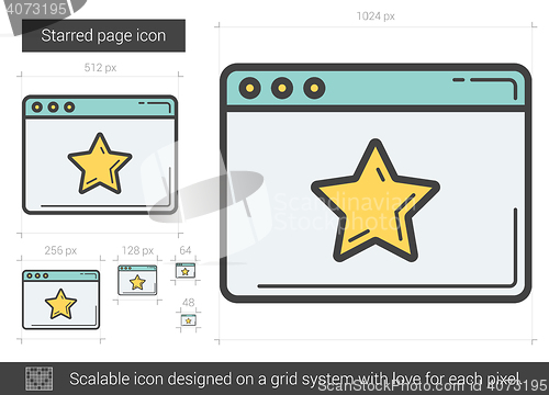 Image of Starred page line icon.