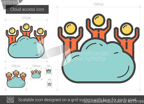 Image of Cloud access line icon.