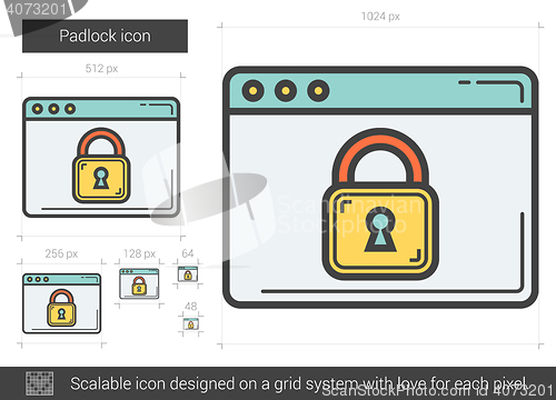 Image of Padlock line icon.