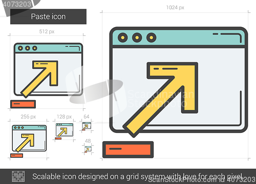 Image of Paste line icon.