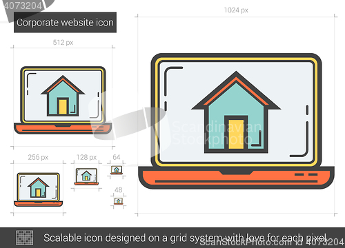 Image of Corporate website line icon.