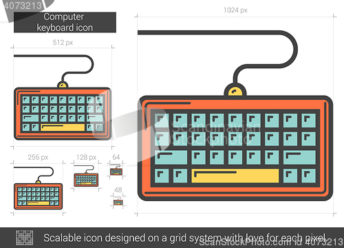 Image of Computer keyboard line icon.