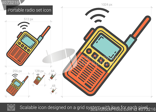 Image of Portable radio set line icon.