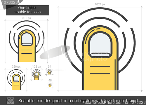 Image of One-finger double tap line icon.