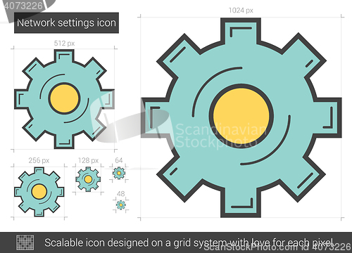 Image of Network settings line icon.