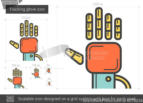 Image of Tracking glove line icon.