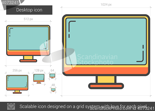 Image of Desktop line icon.