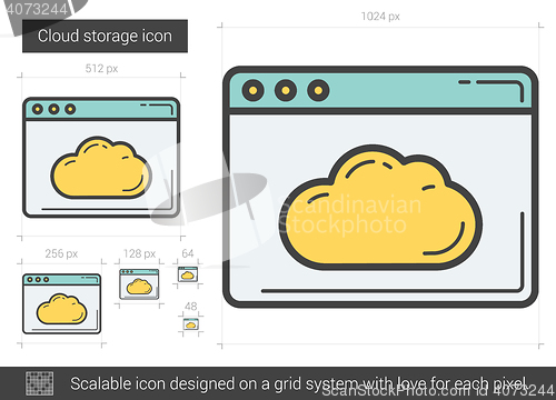 Image of Cloud storage line icon.