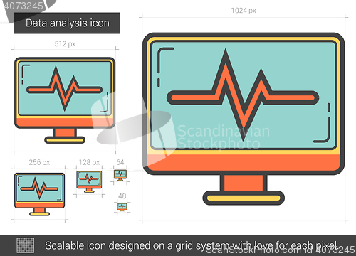 Image of Data analysis line icon.