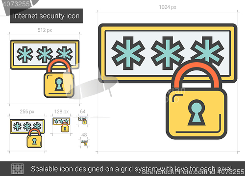 Image of Internet security line icon.