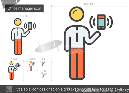 Image of Office manager line icon.