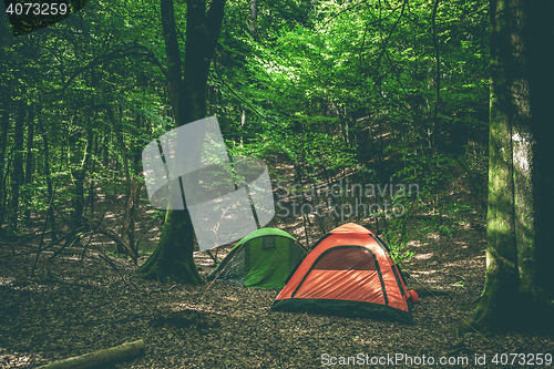 Image of Camping site with two tents