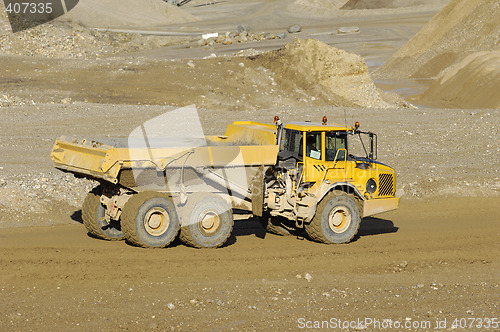 Image of Yellow mining dump truck