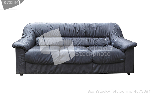 Image of Black Leather Sofa