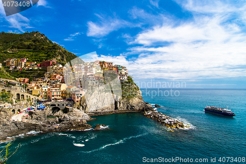 Image of Traditional Manarola village, Cinque Terre, Italy, Europe.