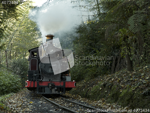 Image of Puffing Billy train ride through the Dandenong Ranges near Melbourne, Australia