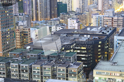 Image of hongkong urban area in sunset moment