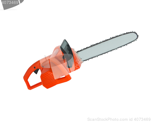 Image of chainsaw on white background