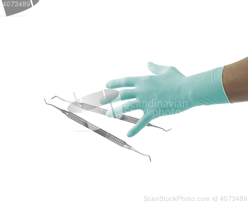 Image of Doctor hand in sterile gloves