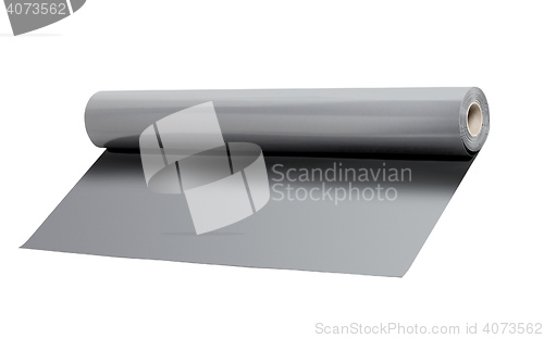 Image of aluminum foil roll on the white background