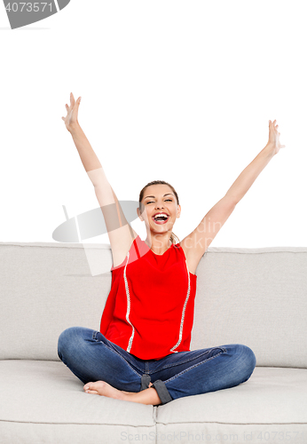 Image of Happy woman at home