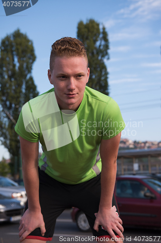 Image of portrait of a young man on jogging