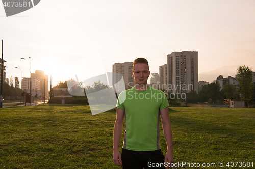 Image of portrait of a young man on jogging