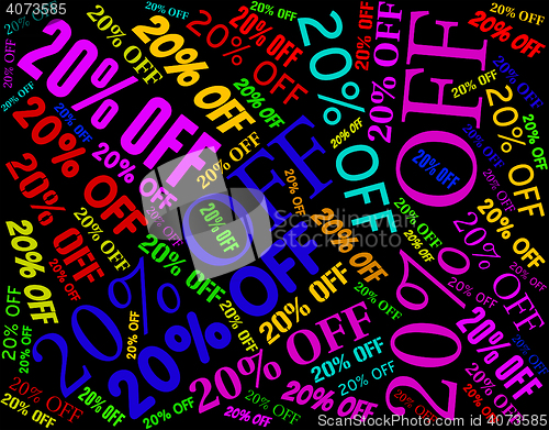 Image of Twenty Percent Off Represents Save Promotional And Discount