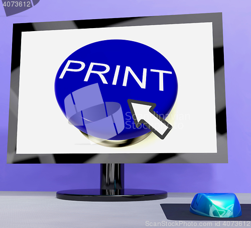 Image of Print Button On Computer For Web Printout