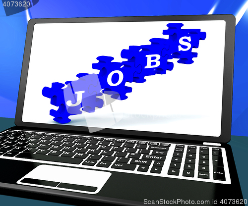 Image of Jobs On Laptop Shows Online Careers