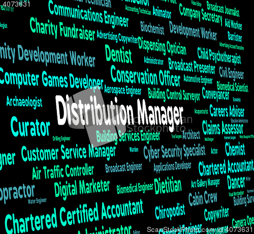 Image of Distribution Manager Means Supply Chain And Boss