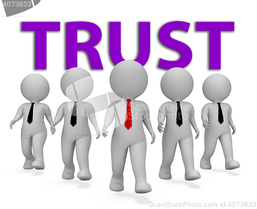 Image of Trust Businessmen Indicates Trusted Trusts And Faith 3d Renderin