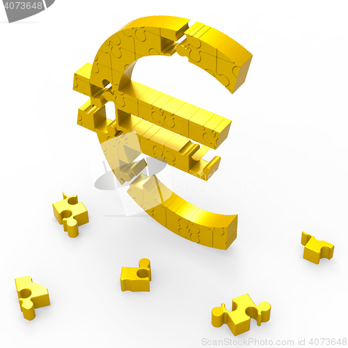 Image of Euro Symbol Shows Currency Exchange In Europe