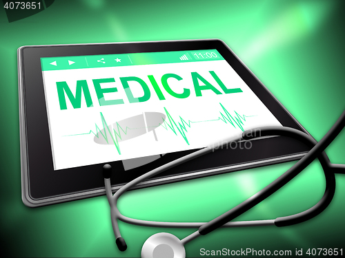 Image of Medical Tablet Shows Medicine Online And Www