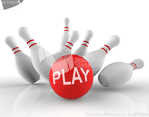 Image of Play Bowling Indicates Free Time And Activity 3d Rendering
