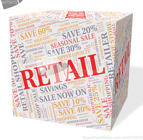 Image of Retail Word Shows Selling Words And Text