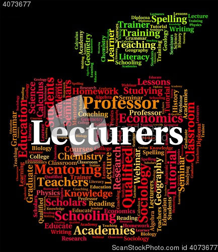Image of Lecturers Word Shows Speeches Address And Words