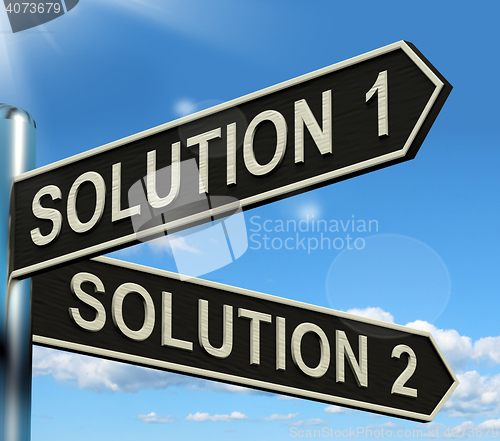 Image of Solution 1 or 2 Choice Showing Strategy Options Or Solving