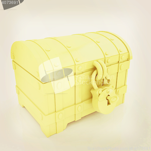 Image of The chest. 3D illustration. Vintage style.